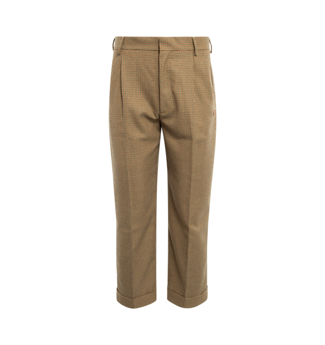 LACOSTE X LE FLEUR TAPERED CHECKED TROUSERS (UNISEX)