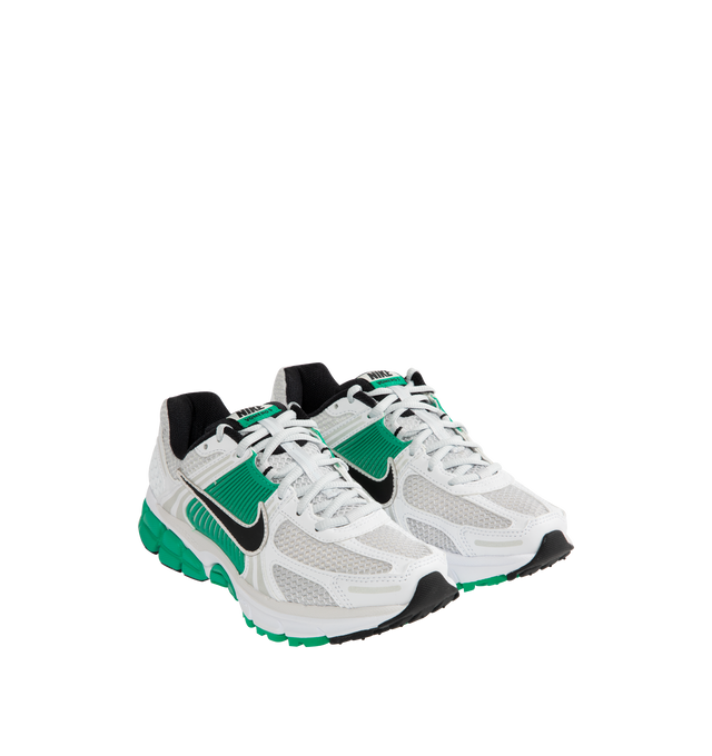Image 2 of 5 - GREEN - NIKE Zoom Vomero 5 Sneaker featuring synthetic leather on the upper adds durability while mesh adds breathability, foam midsole with Zoom Air cushioning, plastic caging on the side adds support, ventilation ports on the heel keep it airy and comfortable, rubber outsole and reflective details.