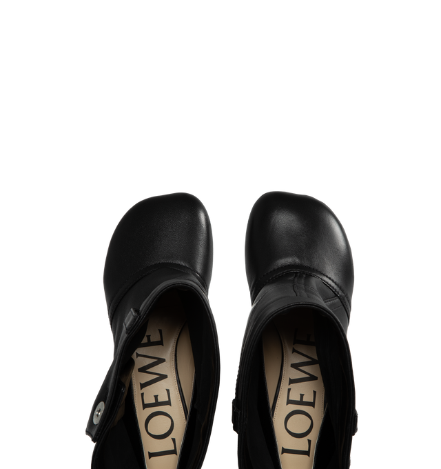 Image 5 of 5 - BLACK - Loewe Flat bootie crafted in soft nappa lambskin. This hybrid design juxtaposes details of a classic five pocket trouser over a signature petal-shaped toe box. Leather outsole and insole. 