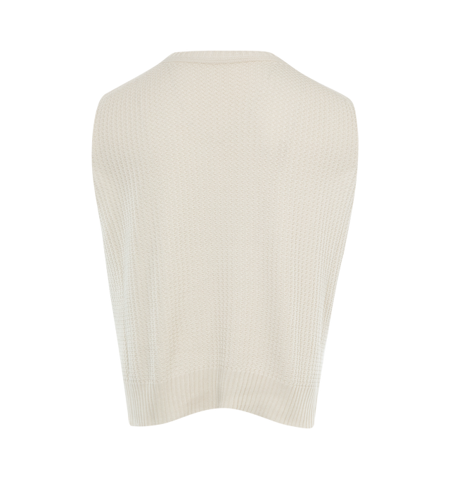 Image 2 of 2 - NEUTRAL - ISSEY MIYAKE Sweater Vest featuring soft cotton yarn, sleeveless, boxy fit and round neck. 100% cotton. 