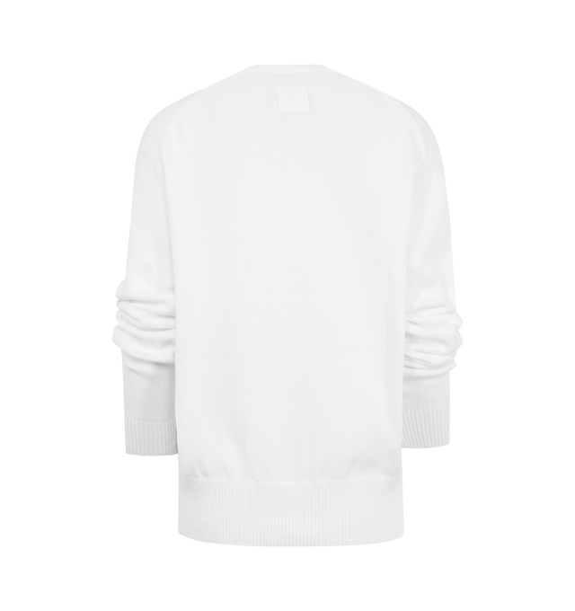 Image 2 of 2 - WHITE - TOTEME Crew Knit Sweater featuring long sleeves, crewneck, ribbed cuffs and hem and regular fit. 100% organic cotton.