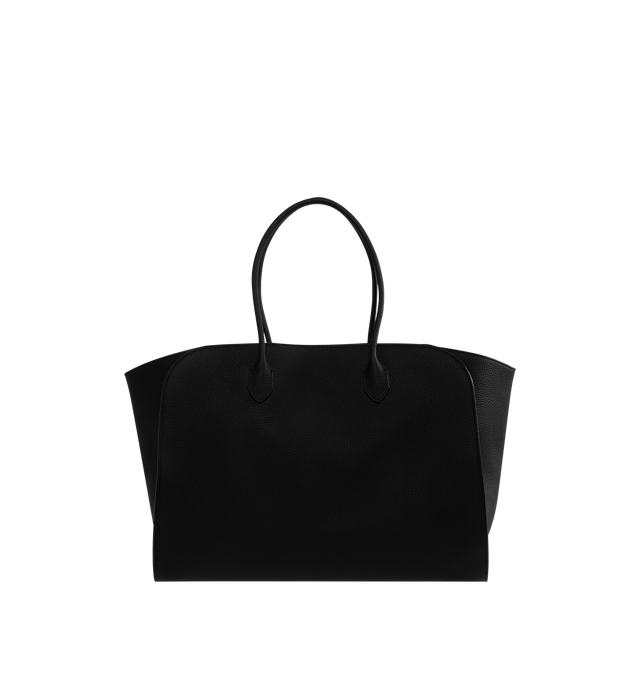 Image 1 of 3 - BLACK - THE ROW Marlo Bag featuring visible topstitching, silver finish, engraved logo, single compartment, shopper tote bag, hand carried, zippered interior pocket, thin strap and double handles. 43 cm x 30 cm x 23 cm. 100% buffalo leather. Lining: 100% cotton. Made in Italy.