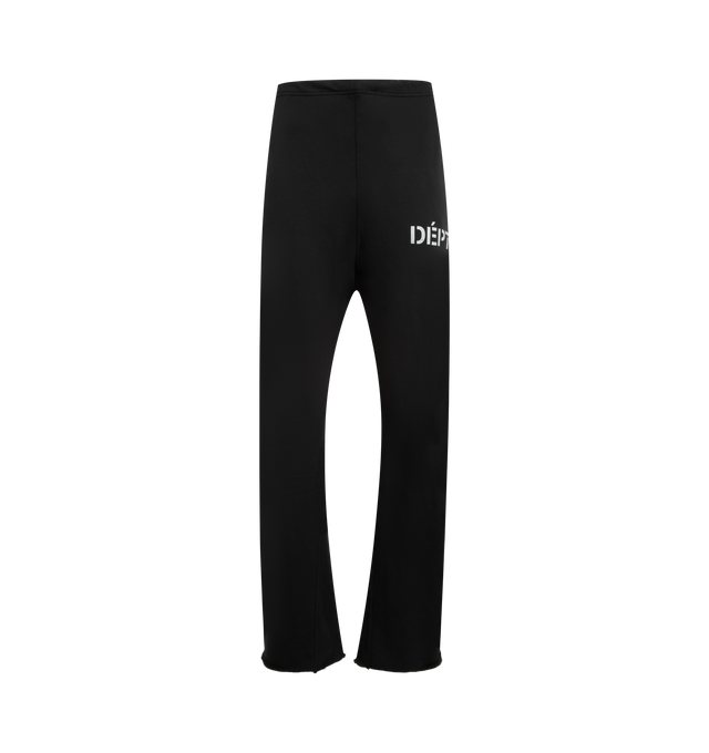Image 1 of 3 - BLACK - GALLERY DEPT. Drop Crotch Sweatpant featuring relaxed fit, straight leg, logo on the front, elasticated waistband, inner drawstring and side pockets. 100% cotton.