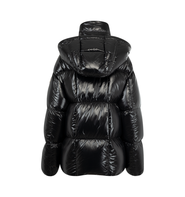 Image 2 of 4 - BLACK - MONCLER Parana Jacket featuring crafted from nylon laqu, nylon laqu lining, down-filled, detachable and adjustable hood, zipper and snap button closure, zipped pockets, elastic cuffs and logo. 100% polyamide/nylon. Padding: 90% down, 10% feather.