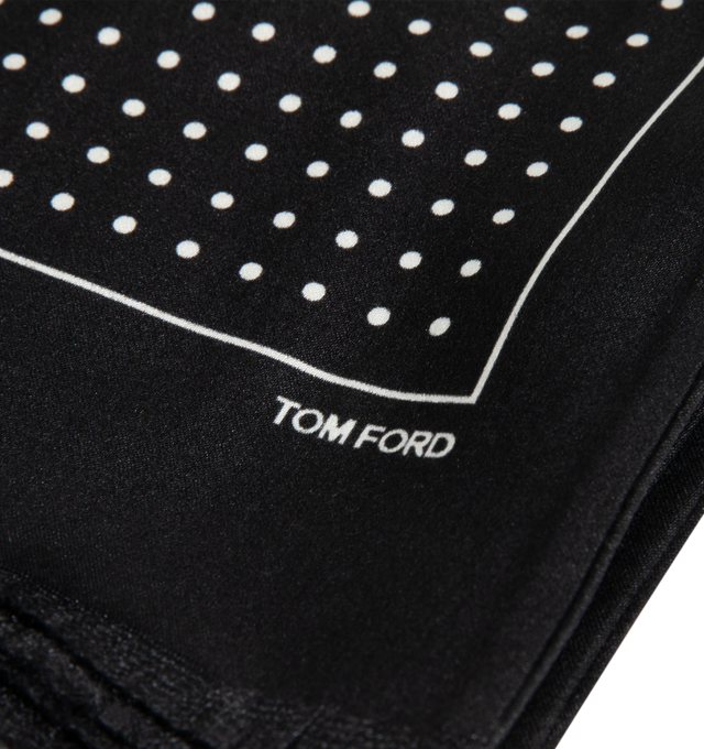 Image 2 of 2 - BLACK - TOM FORD Polka Dot Scarf featuring mulberry silk and a polka dot pattern. 100% mulberry silk. Made in Italy.