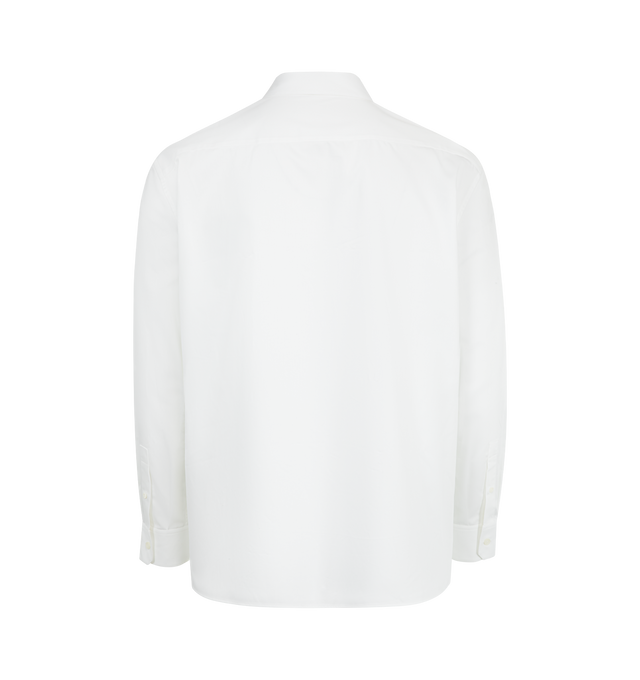 Image 2 of 2 - WHITE - LOEWE Anagram Shirt in lightweight cotton twill featuring an oversized Anagram jacquard at the front, relaxed fit, regular length, classic collar, button front fastening, buttoned cuffs and split sides. Cotton. Made in Italy.