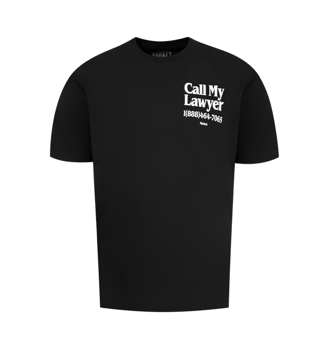 Image 1 of 2 - BLACK - Market Men's Flip the Bird T-Shirt is crafted from premium cotton and features a classic crew neckline, short sleeves, and signature Flip the Bird graphic artwork for a bold, irreverent streetwear-inspired look. This designer graphic T-shirt combines exceptional everyday comfort with Market's playful contemporary aesthetic, creating an effortless statement piece for casual styling. Main Material: 100% Cotton.