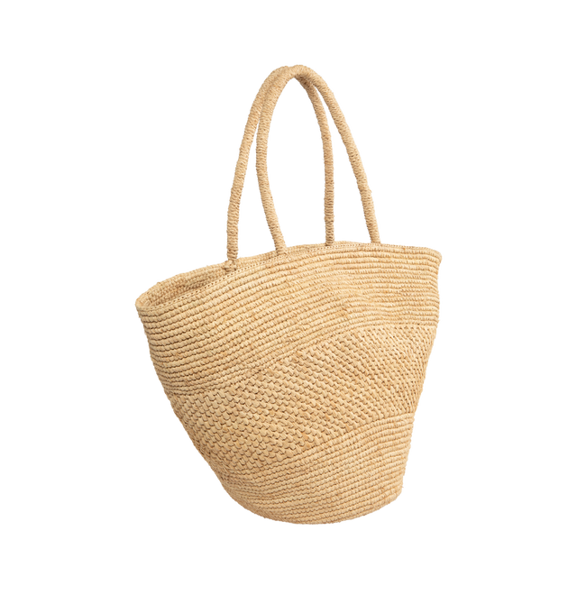 Image 2 of 3 - NEUTRAL - THE ROW Emilie Bag in Raffia featuring petite handwoven tote bag in natural raffia with shoulder straps and dimensional texture. Unlined. 10 x 6 x 11 in. 100% raffia. Made in Italy.