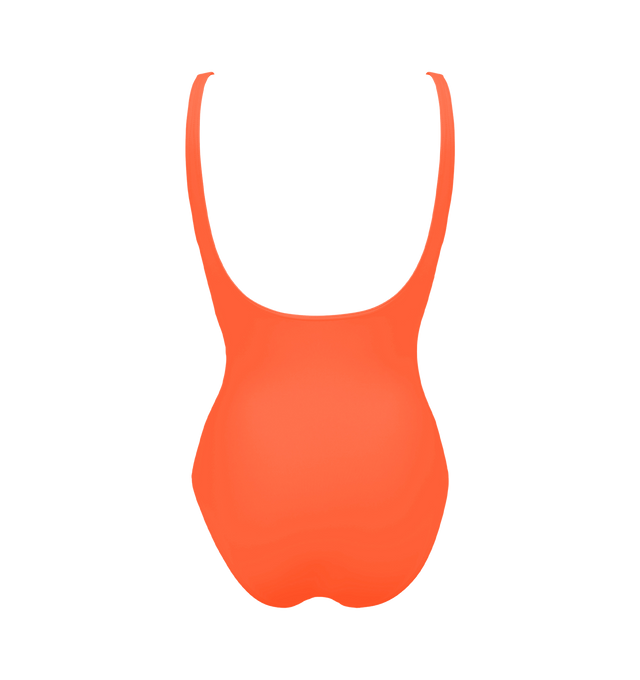 Image 2 of 6 - ORANGE - ERES Asia Tank One-Piece Swimsuit featuring broad straps, round neckline and three reinforced bands around the waist. Main: 84% Polyamid, 16% Spandex. Second: 68% Polyamid, 32% Spandex. Made in France. 