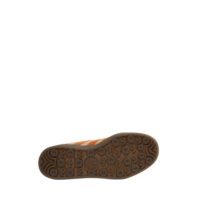 Image 4 of 5 - NEUTRAL - Adidas Gazelle Indoor Sneakers are a lace-up style with leather upper and overlays, gum outsoles and textile linings. Unisex style in men's sizes.