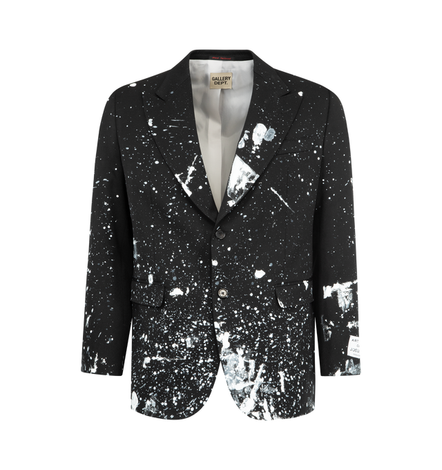 Image 1 of 3 - BLACK - GALLERY DEPT. Thomas Dress Single Breasted Coat featuring structured silhouette with front flap pockets, button closure, buttoned cuffs, FRENCH DPT. logotype embroidered at the back collar, fully lined interior and hand-painted. 95% virgin wool, 5% cashmere. Made in Italy.