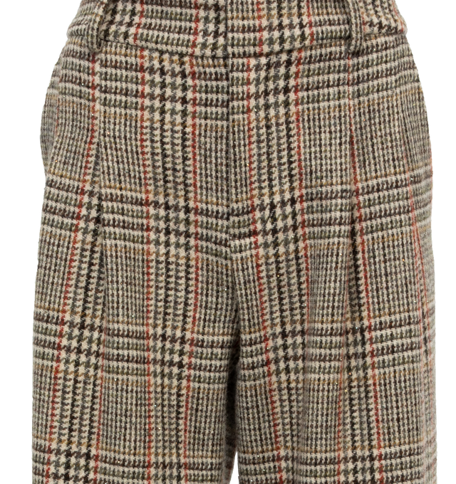 Image 4 of 4 - BROWN - LIBERTINE STARLIGHT PLEATED PANTS featuring tailored fit, belt loops, front slash pockets and back welt pockets. 100% wool. 