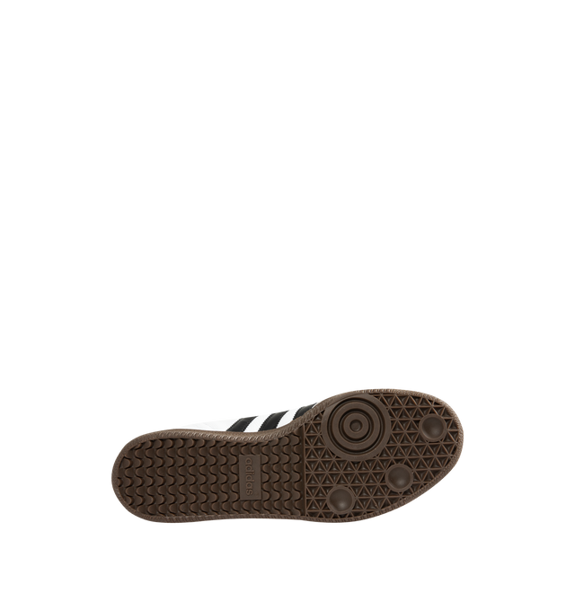 Image 4 of 5 - WHITE - ADIDAS Samba Classic Sneakers are a lace-up style with suede overlays, synthetic leather uppers, lightweight EVA midsole, and gum rubber outsoles. Unisex style in men's sizes.