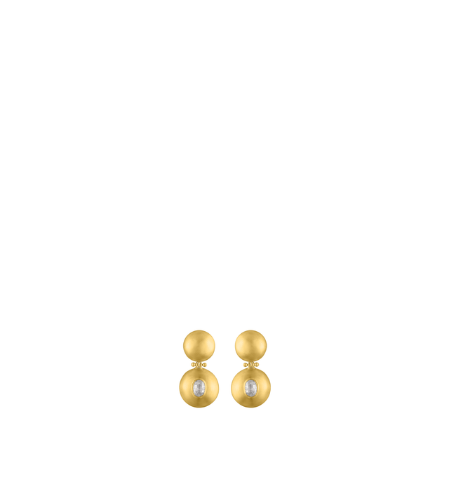 Image 1 of 3 - GOLD - Prounis Double Dome Bulla Earrings are handcrafted from 22K yellow gold and feature a sculptural double dome silhouette accented with diamonds. Handmade in New York. For personal consultation and detailed information about jewelry, please contact our dedicated stylist team at personalshopping@hirshleifers.com.This item may be restricted for online purchase to international clients. For assistance purchasing this item please contact our dedicated stylist team at personalshopping@hirshle