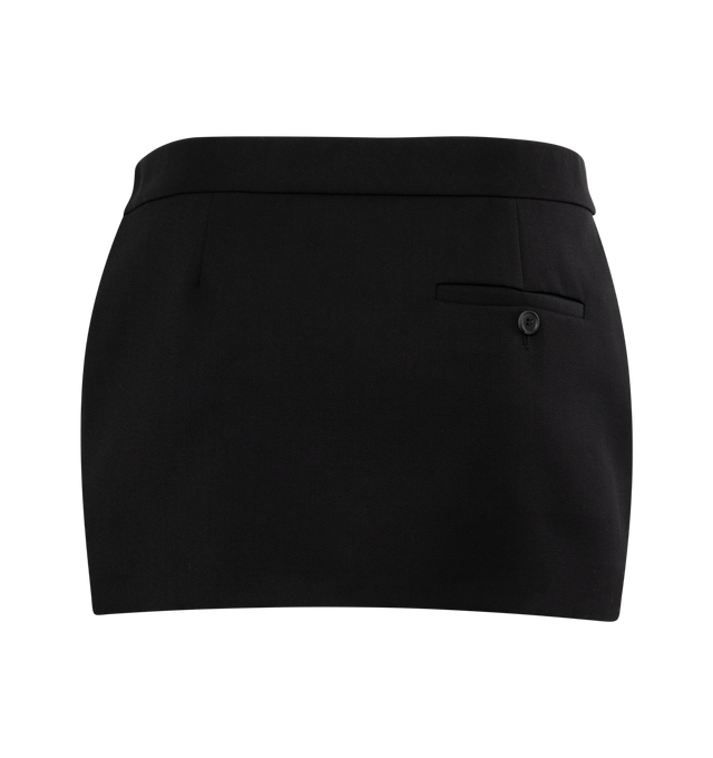 Image 2 of 3 - BLACK - WARDROBE.NYC Micro Mini Skirt featuring consealed side zip closure, micro mini length, side slit pocket and one back pocket. 100% virgin wool.  