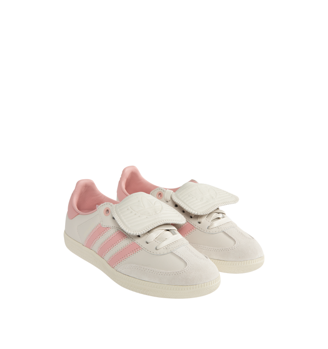 Image 2 of 5 - PINK - ADIDAS HUMAN RACE SAMBA featuring regular fit, lace closure, leather upper, elongated tongue, textile lining and rubber outsole. 