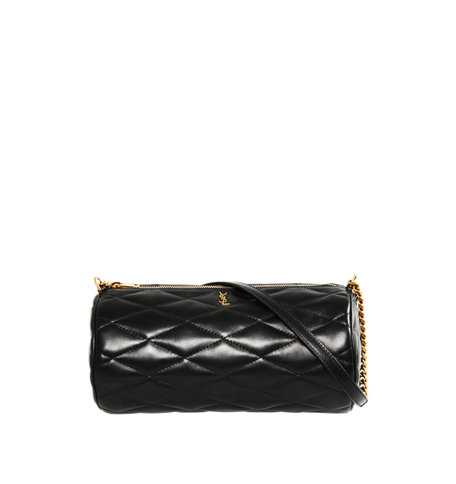 Image 1 of 3 - BLACK - SAINT LAURENT Sade Small Tube Bag featuring diamond quilted overstitching, zipped closure, one main compartment and grosgrain lining. 9.4 X 4.7 X 4.7 inches. 100% lambskin.   