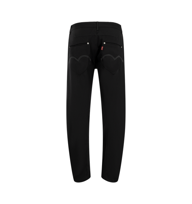 Image 2 of 3 - BLACK - Junya Watanabe Men's Wool Trouser Jean Pants combine the tailored appearance of classic wool trousers with the construction and attitude of denim-inspired pants. Designed with a relaxed yet structured silhouette, the style reflects the brand's signature fusion of traditional menswear tailoring and contemporary workwear influences. Main Material: Wool. Made in Japan.