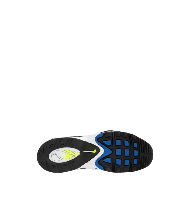 Image 4 of 5 - BLUE - NIKE Air Griffey Max 1 Sneaker featuring synthetic leather and textile, hook-and-loop strap across the ankle, Max Air in the forefoot and heel cushions and pull tabs on tongue and heel.