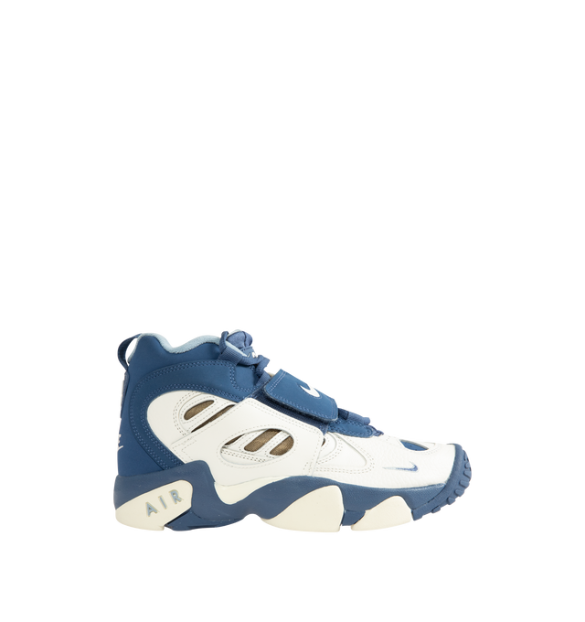 Image 1 of 5 - BLUE - NIKE Air Diamond Turf II Sneaker featuring leather upper with mesh panels, Nike Air units and rubber outsole.