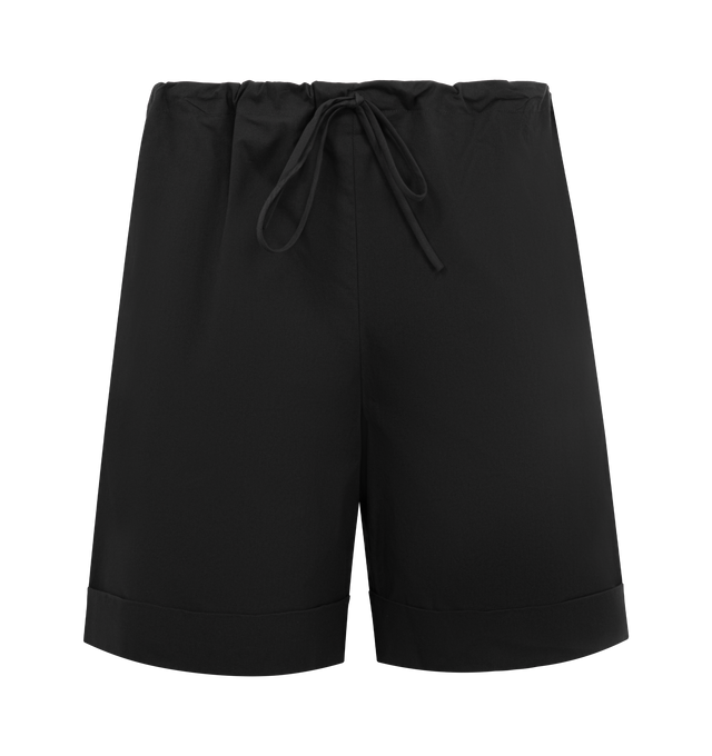 Image 1 of 3 - BLACK - THE ROW Emiliano Short featuring pull-on styling, drawstring closure, side slit pockets and vintage cotton. 100% cotton. Made in Italy.