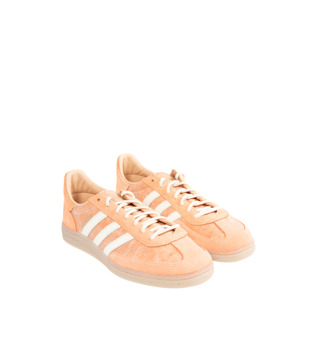 Image 2 of 5 - ORANGE - ADIDAS Handball Spezial Sneaker featuring regular fit, lace closure, Dyneema textile and leather upper and rubber outsole.