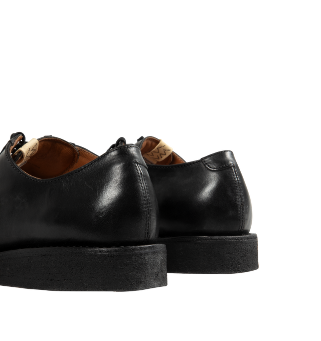 Image 3 of 4 - BLACK - VISVIM G.P.O. Folk Shoe featuring Italian vegetable tanned horsehide, hand-sewn upper, pigment free leather lining and natural cork insole, leather welt and midsole and crepe outsole.