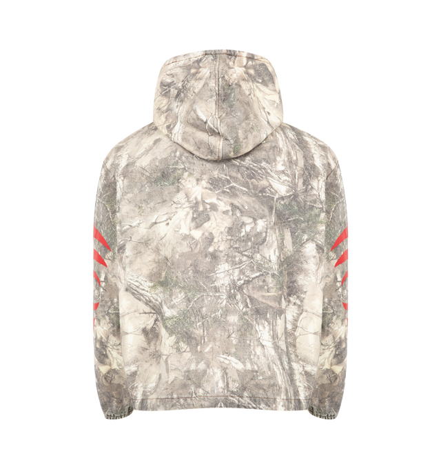 Image 2 of 2 - MULTI - PLEASURES Hunt Poncho Canvas Hoodie featuring faded cotton canvas, graphics on the chest and sleeves, fixed hood, elastic cuffs, kangaroo pocket and drawstring hem. 100% cotton.