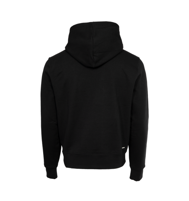 Image 2 of 3 - BLACK - AMIRI Staggered Chrome Hoodie featuring regular-fit, fixed hood, graphic logo text at chest and kangaroo pocket at front. 100% cotton. 