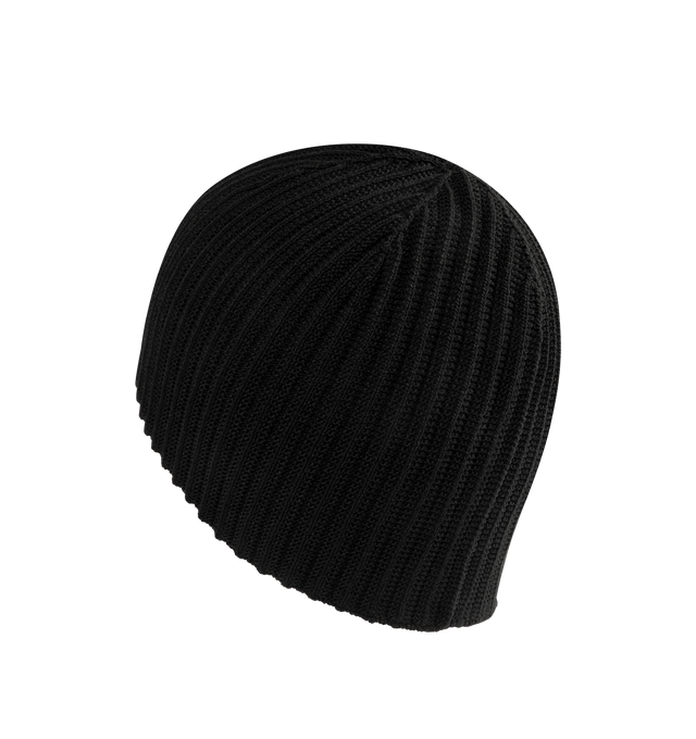 Image 2 of 2 - BLACK - ISSEY MIYAKE Penne Beanie featuring knit beanie and can be worn as a watch cap by folding up the hem. 68% polyester, 32% wool. Made In Japan.