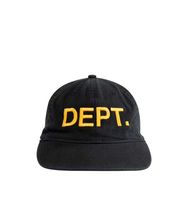 Image 1 of 2 - BLACK - GALLERY DEPT. Baseball Cap featuring logo embroidered on front, eyelets for breathability and snap back closure. 100% cotton.