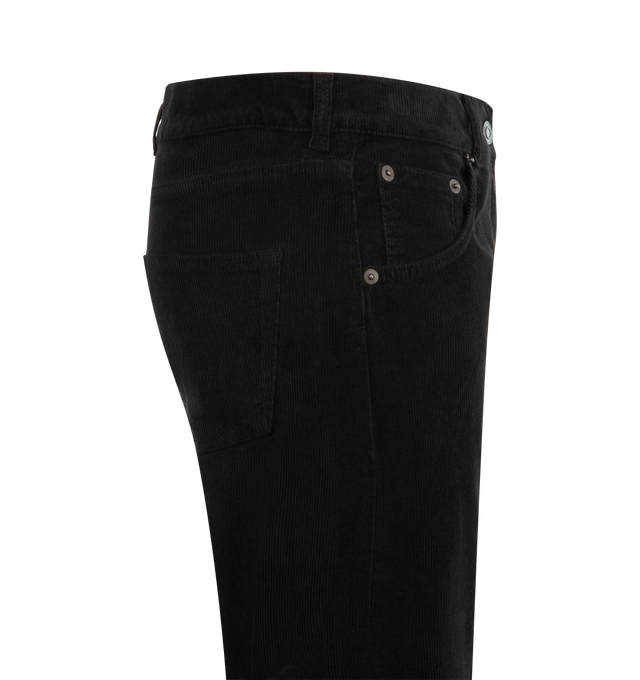 Image 3 of 3 - BLACK - THE ROW Fima Pant featuring low-rise five-pocket pants in corduroy with a slim leg and finished with a shank button and zip fastening. 100% cotton. Made in Italy.