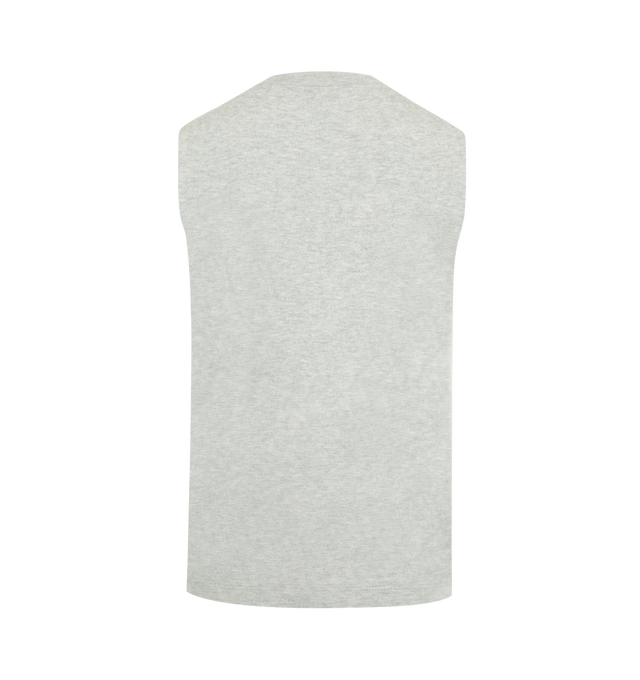 Image 2 of 2 - GREY - EXTREME CASHMERE Player Tank featuring a soft, skin-hugging muscle fit tank top in breathable cotton cashmere blend, a flatlock hem and short and boxy silhouette. 70% cotton, 30% cashmere.