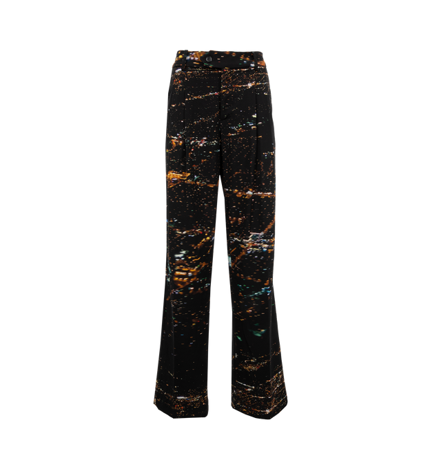 Image 1 of 3 - BLACK - Libertine Lax Baggy Trousers have a relaxed fit with a pleated front, and button and zipper closure. 88% wool, 9% polyamide, 3% elastane. Made in USA.