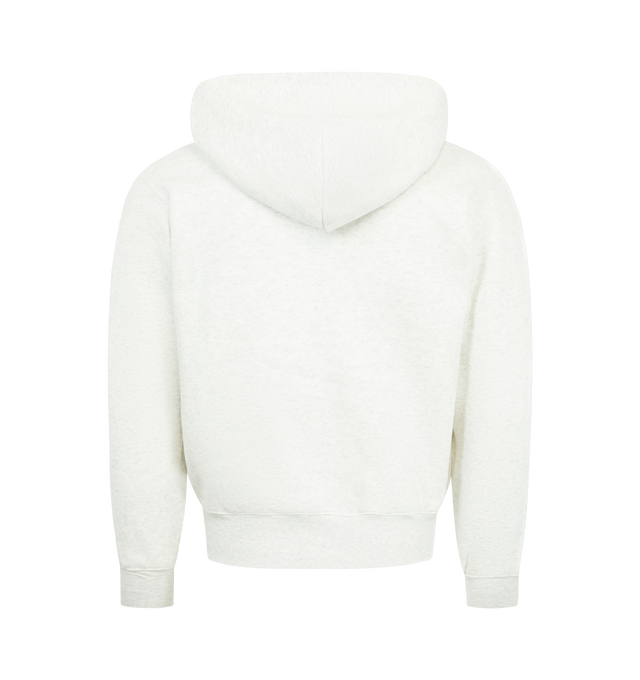 Image 2 of 2 - WHITE - PLEASURES Impact Zip Graphic Hoodie featuring oversized logo down the center, two-way front-zip closure, fixed hood, split kangaroo pocket, dropped shoulders, ribbed cuffs and hem and lined hood. 54% polyester, 46% cotton.