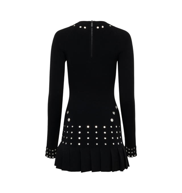 EYELETS PLEATED MINI DRESS (WOMENS)