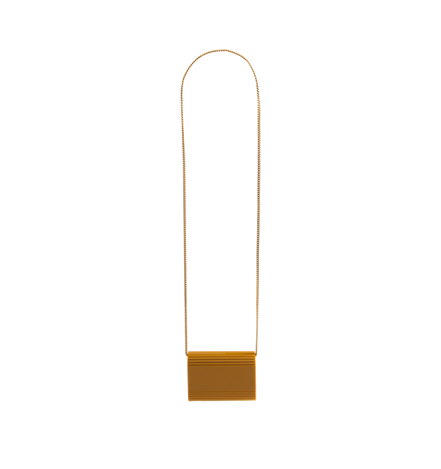 Image 2 of 3 - YELLOW - SAINT LAURENT Mini Vicky Plexiglass Bag featuring a front flap decorated with the iconic cassandre, a curb-chain strap for shoulder carry, leather lining, bronze-tone hardware and magnetic snap closure. Plexiglass. Made in Italy.