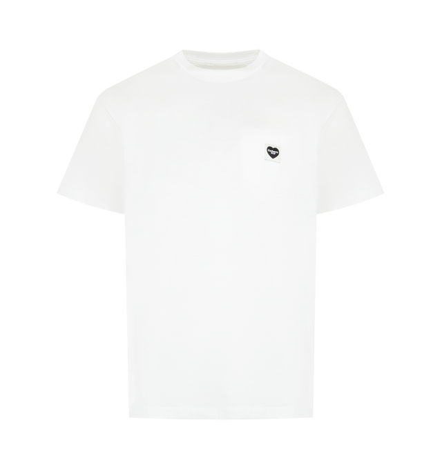 Image 1 of 2 - WHITE - CARHARTT WIP Pocket Heart T-Shirt featuring ribbed crewneck, front pocket and short sleeves. 100% cotton.