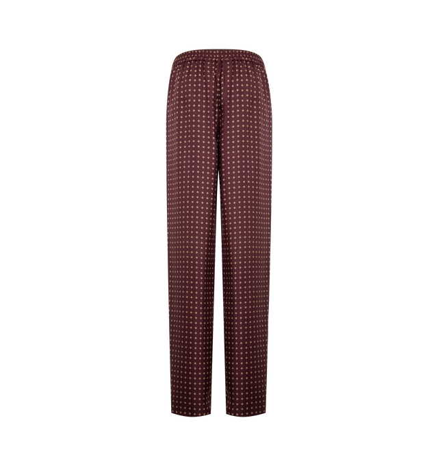 Image 2 of 3 - RED - SAINT LAURENT Pajama Pants in diamond silk satin featuring mid-rise pajama-style pants made with certified silk, straight leg with concealed pockets, button fly, certified silk, button closure with button fly, two concealed side pockets and elasticized waist. 100% silk. Made in Italy.
