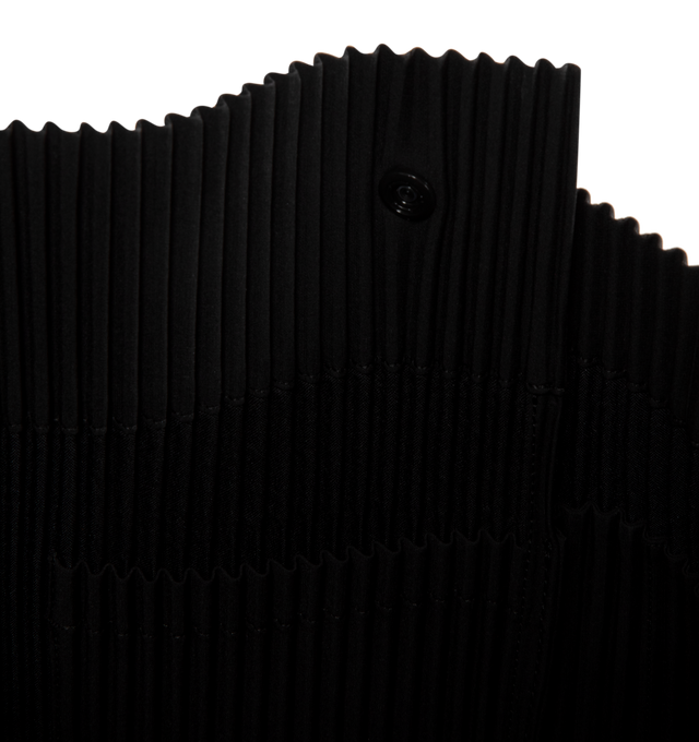 Image 3 of 3 - BLACK - ISSEY MIYAKE Utility Bag featuring garment-pleated tote, adjustable shoulder strap and 2 interior pockets with snap closures. 11"H x 8.5"W x 3.5"D. Polyester. Lining: faux leather. Made in Japan.