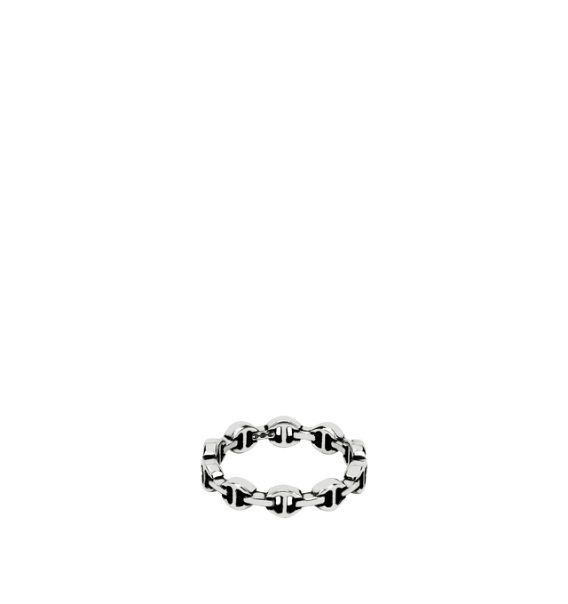 Image 1 of 2 - SILVER - HOORSENBUHS Micro Tri Link III Ring featuring sterling silver, classic tri-link band and 4.0mm band width. Hirshleifers offers a range of initial pieces from this collection in-store. For personal consultation and detailed information about jewelry, please contact our dedicated stylist team at personalshopping@hirshleifers.com.