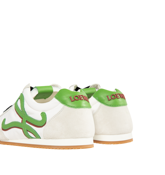 Image 3 of 5 - WHITE - LOEWE Ballet Runner 2.0 in nylon and calfskin featuring a hand-finished Louis Wain cat lace charm, asymmetrical toe shape, sock-like internal structure, a lightweight rubber outsole that extends to the toecap, shadow-effect L monogram at the side, embossed Anagram on the tongue and injected rubber LOEWE on the heel tab. Nylon/calf. Made in Italy.