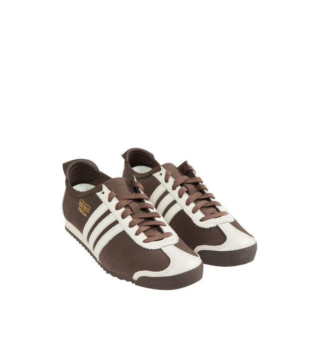 Image 2 of 5 - BROWN - ADIDAS Italia 60S Sneaker featuring regular fit, lace closure, leather upper, leather lining, rubber outsole, signature archive gold 'adidas Italia' branding and deconstructed lining effect.