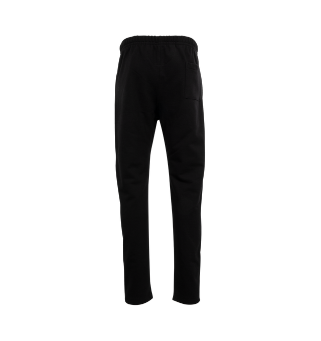 Image 2 of 3 - BLACK - MERZ B. SCHWANEN Loopwheeled Sweatpants Heavy featuring narrow tapered leg, slit with button facing, form-stable waistband made of ribbed fabric at the bottom, heavy, grippy and slightly irregular surface structure, side pockets, patch back pocket, integrated front slit with fabric underlap, genuine mother-of-pearl buttons and drawstring with natural cotton ribbon. 100% cotton. Made in Germany.