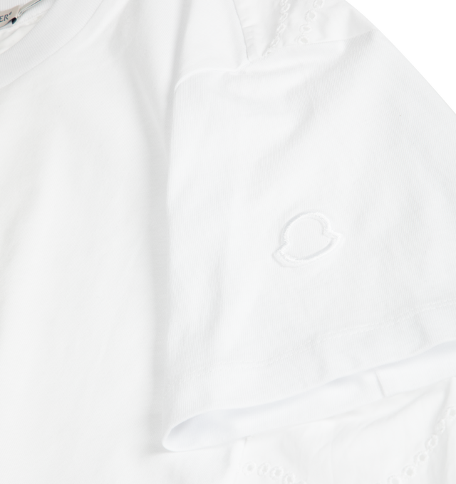 Image 2 of 2 - WHITE - MONCLER T-Shirt featuring short sleeves, crew neck and loose fit. 100% cotton.