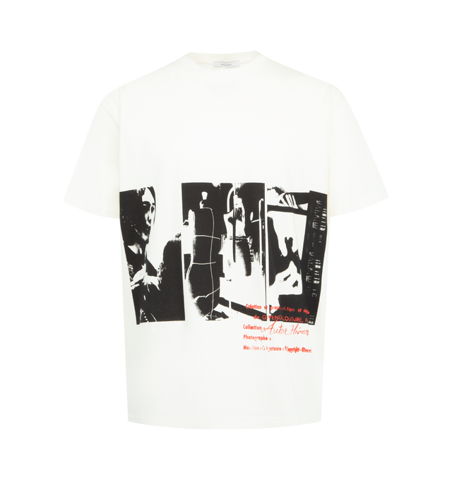 Image 1 of 2 - WHITE - GIVENCHY T-Shirt in cotton featuring short-sleeves, crew neck and Photographic Negative print on the front. 100% cotton. Made in Portugal.