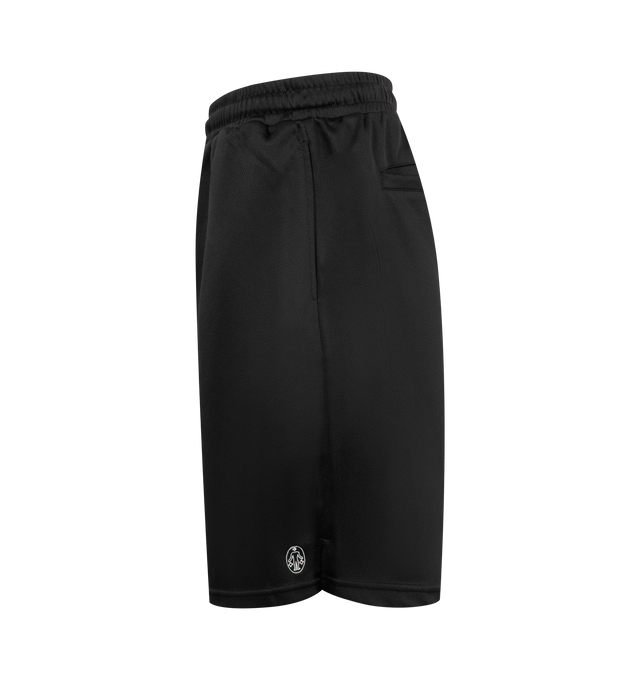 Image 3 of 3 - BLACK - UNTITLED ARTWORKS Sport Short featuring elastic waist with drawstring, two side pockets, two back welt pockets and logo on leg. Cotton.