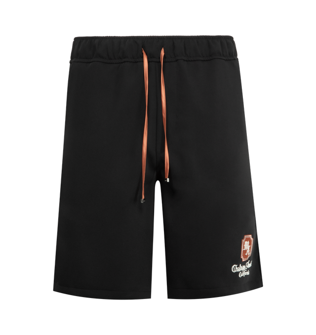 Image 1 of 3 - BLACK - AMIRI MA Chateau Short featuring a drawstring elasticated waistband, logo on leg and side seam pockets. 100% cotton. Made in Italy.
