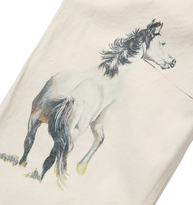 Image 5 of 5 - WHITE - ONE OF THESE DAYS If Not For The Rest Of Time Painters Pants featuring cotton-canvas carpenter pants with cowboy iconography, triple-needle stitching, reinforced belt loops, heavyweight twill pocket bags, zip fly with button closure, front slant pockets, back patch pockets, tool pocket and hammer loop. 100% cotton.