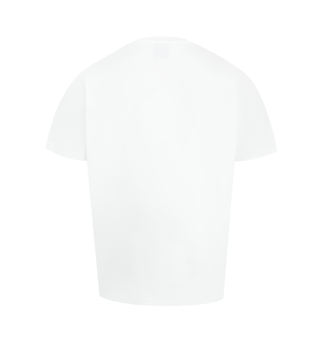 Image 2 of 2 - WHITE - CASABLANCA Innocence Triangle T-Shirt featuring an ocean scene at sunset with an island in the centre, crew neck, short sleeves and a relaxed fit. 100% organic cotton. Made in Portugal.